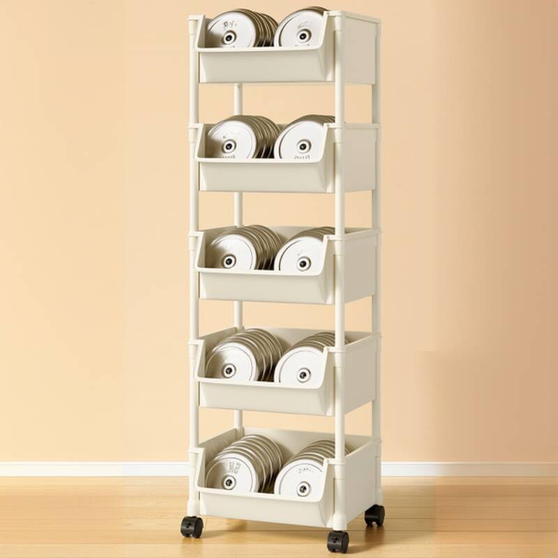 Trendy Swivel Cabinet Storage Shelf Rack with Hooks