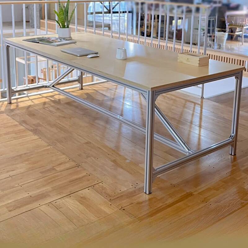 Natural Finish Simple Office Conference Table with Rectangular Top for 6-person Seat/Seats 8/Seats 4 in Manufactured Wood