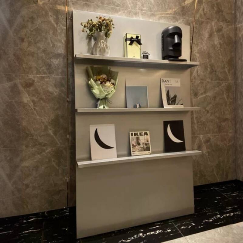 Simplistic Stainless-Steel Magazine Holder with Shelves, Detached Stainless Steel Book Rack, 15 in & Above Length, 10 in & Above Height