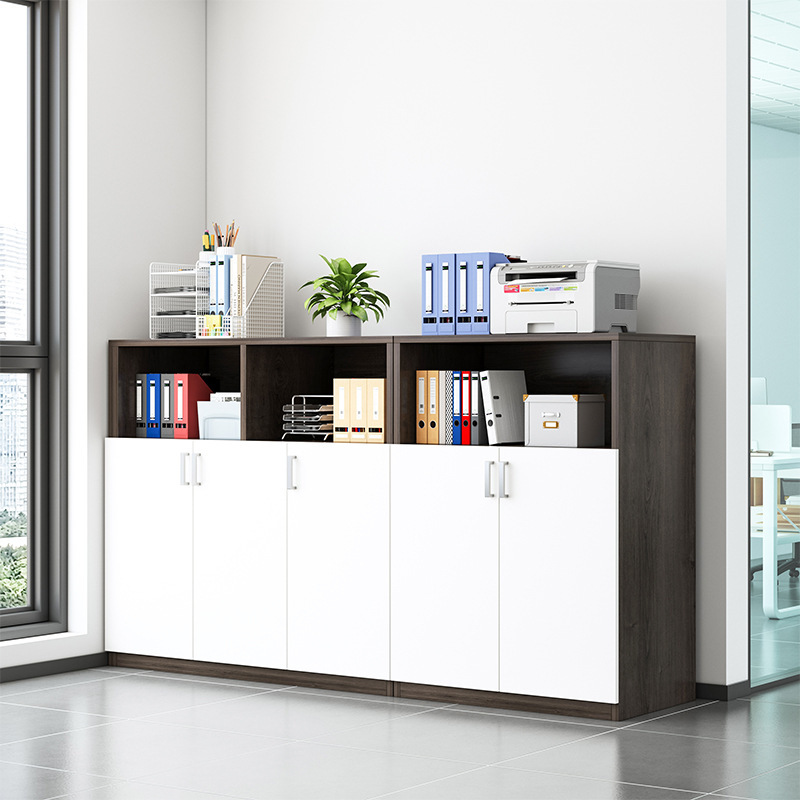 Casual Manufactured Wood Office Console Cabinet with Stockroom Storage, Shelf Unit, and Locking Door, 1-Wide/2-Wide