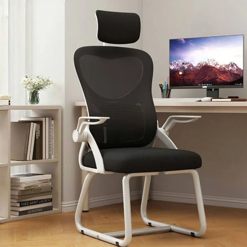 Ergonomic Office Chairs in Midnight Black Upholstered with Armrest, Lumbar Support, Flip-Up Armrest, and Headrest