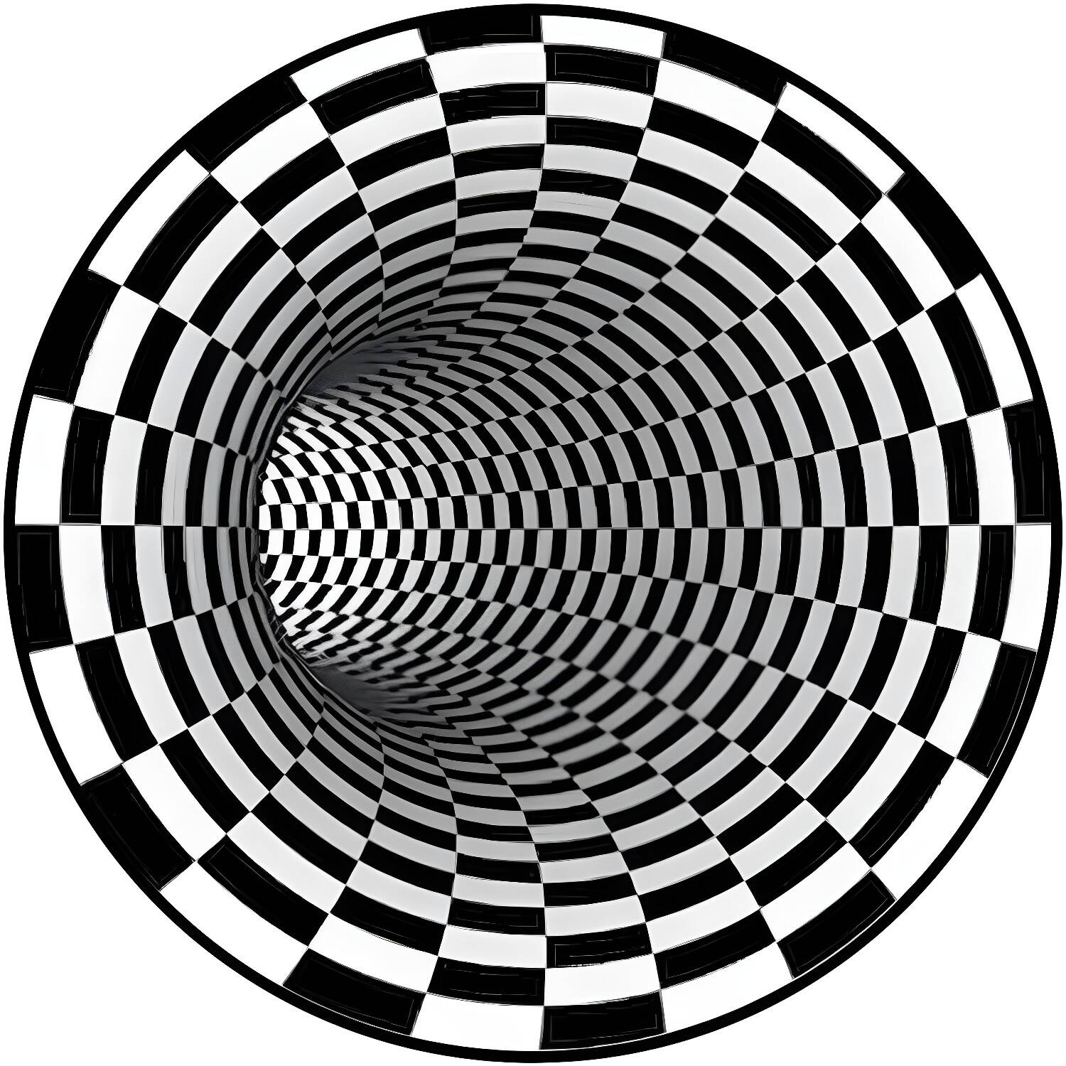 Black-White Creative Rug Polyester Optical Illusions Vortex Carpet Pet Friendly Washable Anti-Slip Rug for Hallway