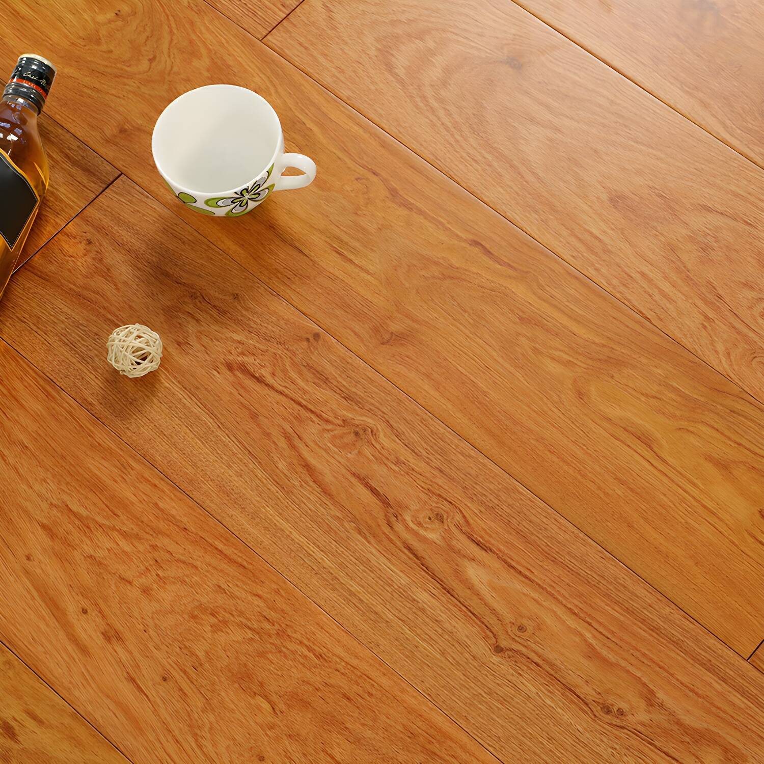 Rosewood Solid Wood Click-Lock Flooring, 1.8cm Thick, Modern Style, Medium Wood Tone