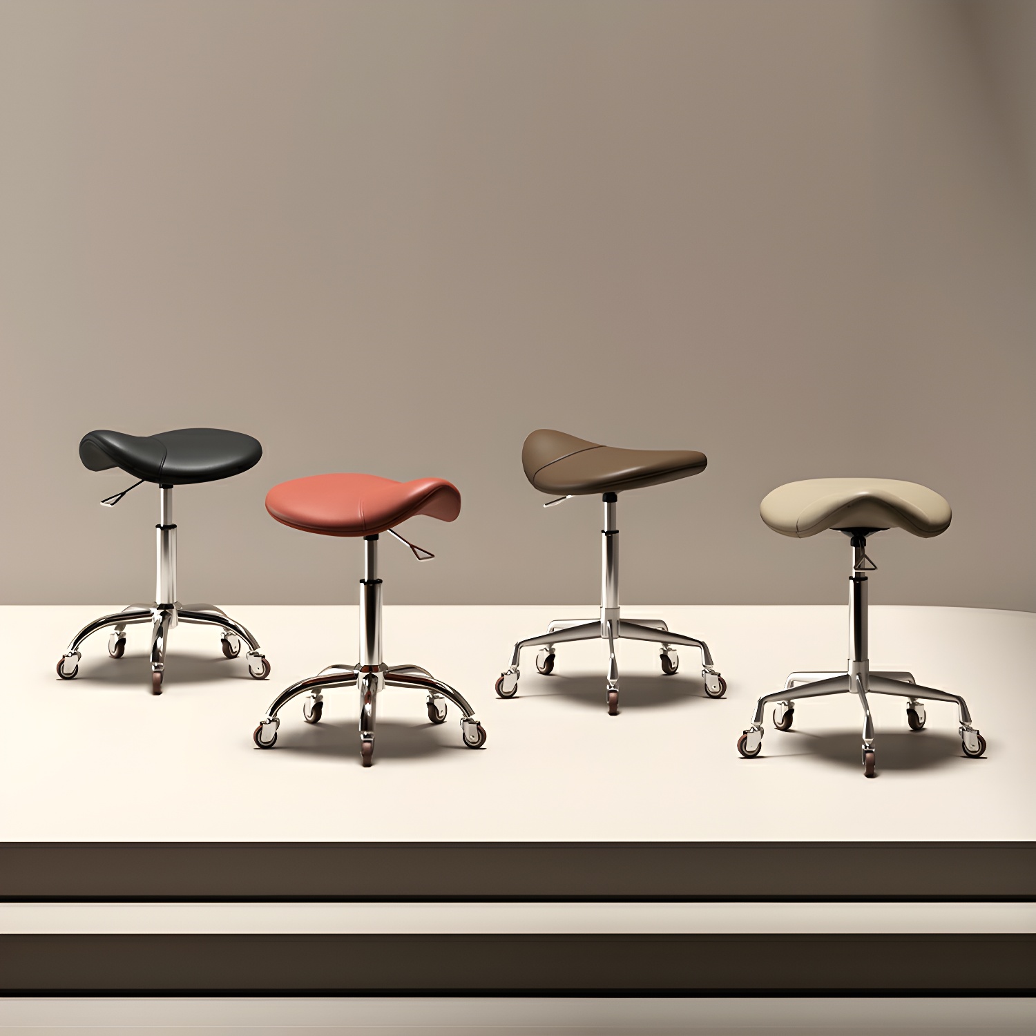 Wear Resistant Height Adjustable Styling Chair with Five Wheels