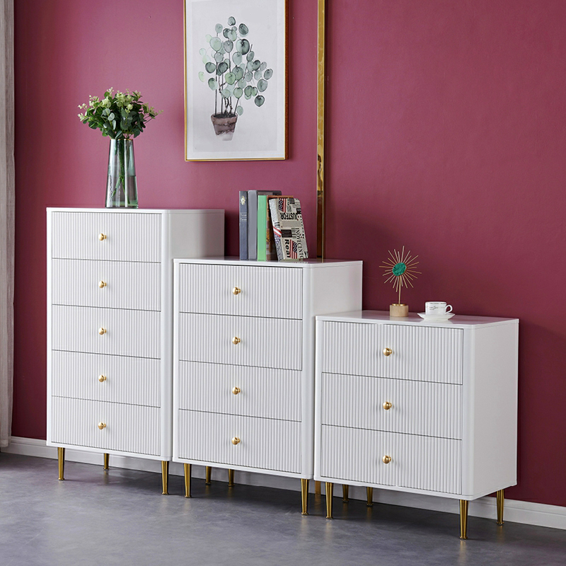 Glam Wood Metal Handle 4 Legs Dressers with Drawers and Spacious Storage Countertop