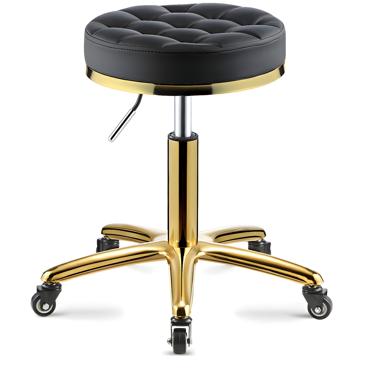 Swivel Movable Barber Pub Styling Chair Sponge Cushion Salon Chair Adjustable Height