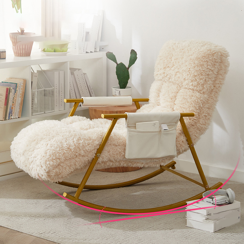 Stationary Cotton Rocking Seat in White with Back