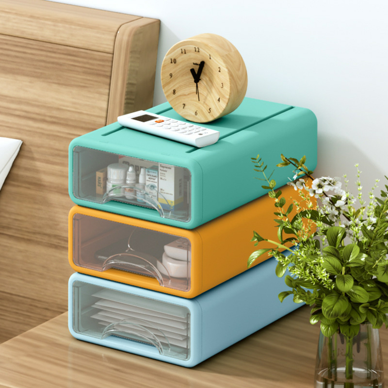 Plastic Lateral Filing Cabinet with 1 Drawer in a Modern Simple Style