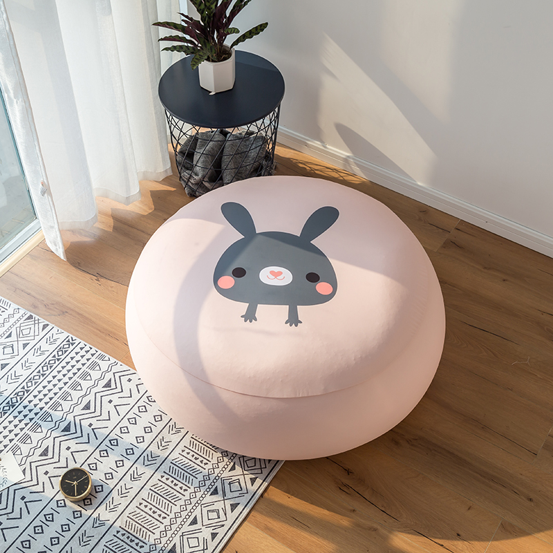 Abstract/Animal Print Classic Bean Bag with Food/Cartoon Theme, 100% Polyester Upholstery in Multiple Colours, Easily Moveable