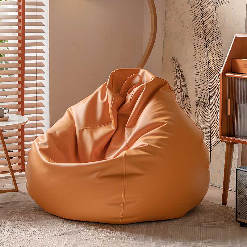 Genuine Leather Beanie Chair, Handy and Moveable